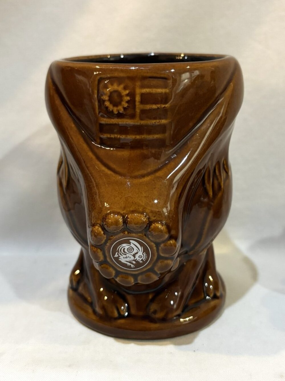 Tiki Farm Mug Brown Pottery 2015 Mezcal El Silencio Unique Shape